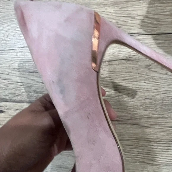 Ted Baker Pink Savio Suede Pointed Pumps Heels - Picture 6 of 7